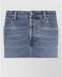 Miu Miu - Denim Frayed Hem Mini Skirt - Lyst