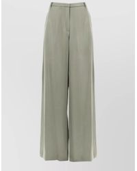 Alysi - Satin Wide Leg Trousers Front Crease - Lyst
