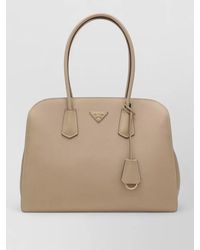 Prada - Tote Bag Structured Shape Top Handles Keychain - Lyst
