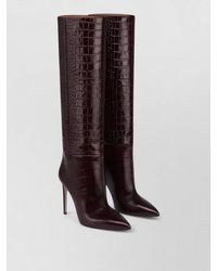 Paris Texas - Crocodile-Embossed Leather Knee-High Stiletto Boots - Lyst