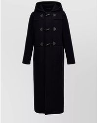 Prada - Long Coat With Hood And Front Pockets - Lyst