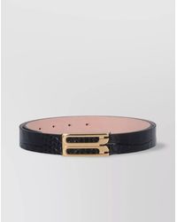 Victoria Beckham - Croc Embossed Leather Belt - Lyst