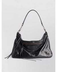 Balenciaga - Leather Le City Moto Medium Shoulder Bag - Lyst