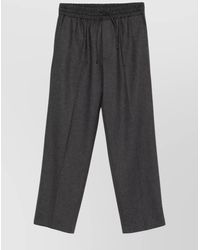 Drole de Monsieur - Flannel Elasticated Straight Leg Trousers - Lyst
