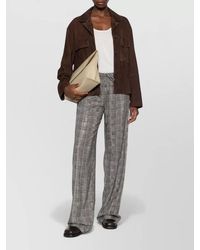 Ermanno Scervino - Crystal-Embellished Checked Wide-Leg Trousers - Lyst