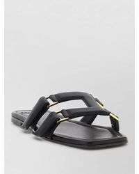 Elisabetta Franchi - Nappa Leather Sandals Square Toe Design - Lyst