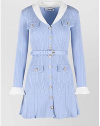 Self-Portrait - Ribbed Slim-Fit Knit Mini Dress - Lyst