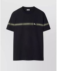 Burberry - Striped Cotton Jersey T-Shirt With Equestrian Knight Design - Lyst