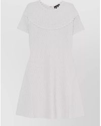 Emporio Armani - Short Sleeve Dress Scalloped Neckline Design - Lyst
