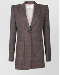 Chloé - Virgin Wool Checked Single-Breasted Blazer - Lyst