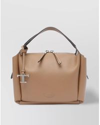 Tod's - Textured Finish Shoulder Bag With 2 Handles - Lyst