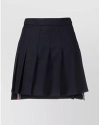 Thom Browne - Wool High-Rise Asymmetric Pleated Mini Skirt - Lyst