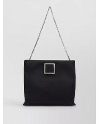 Roger Vivier - Satin Crystal Embellished Clutch Bag - Lyst