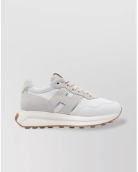Hogan - Round Toe Low Top Sneakers With Suede Accents - Lyst