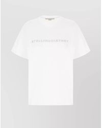 Stella McCartney - Crystal-Embellished Organic Cotton T-Shirt - Lyst