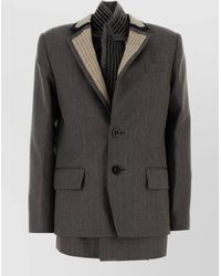 Sacai - Embroidered Wool Blazer - Lyst