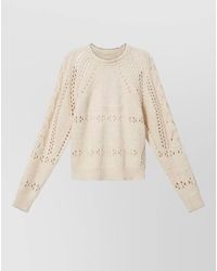 Isabel Marant - Wool Cotton Openwork Textured Knit Sweater - Lyst