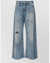MM6 by Maison Margiela - Denim Wide-Leg Jeans - Lyst