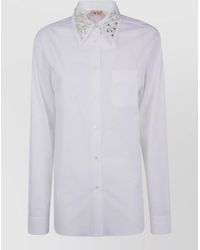 N°21 - Shirt Chest Pocket Embellished Collar Long Sleeves - Lyst