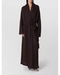 ANDAMANE - Belted Maxi Robe Long Sleeve Loungewear - Lyst