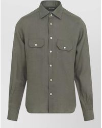Kiton - Linen Shirt Long Sleeves Pointed Collar - Lyst