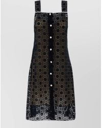 Miu Miu - Macramé Lace Knee-Length Dress - Lyst