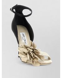 Jimmy Choo - Silk Floral-Appliqué Sandals - Lyst