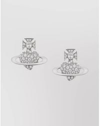 Vivienne Westwood - Heart Shaped Crystal Stud Earrings - Lyst