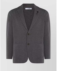 Lardini - Lapel Pin Front Pockets Crewneck Jacket - Lyst