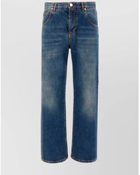 Etro - Denim Wide-Leg Cropped Jeans - Lyst