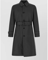 Lardini - Virgin Wool Belted Single-Breasted Trench Coat - Lyst