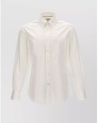 Brunello Cucinelli - Cotton Shirt With Button-Down Collar And Long Sleeves - Lyst