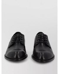 BOSS - Leather Derby Shoes Round Toe Design - Lyst