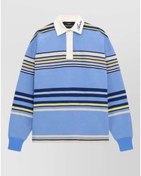 Amiri - Striped Oversized Long-Sleeve Polo Shirt - Lyst