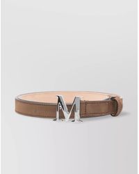 Max Mara - Adjustable Calf Suede Leather Strap With Stitch Detailing - Lyst