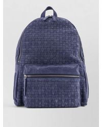 Orciani - Suede Backpack Woven Texture Leather Handle - Lyst