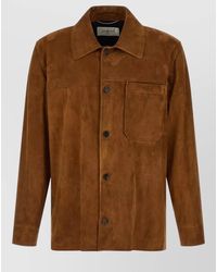 Saint Laurent - Suede Shirt Jacket - Lyst