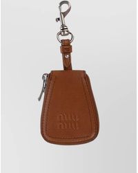 Miu Miu - Leather Key Holder Card Case Keyring - Lyst