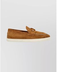 Christian Louboutin - Suede Loafers With Round Toe Design - Lyst