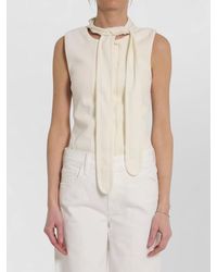 Lemaire - Asymmetrical Sleeveless Top Stretch Knit - Lyst