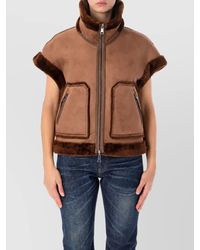 Urbancode - Faux Fur Reversible Funnel Neck Vest - Lyst
