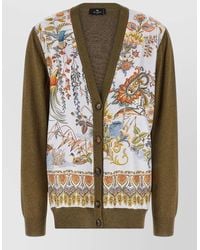 Etro - Paisley Silk Insert Cardigan - Lyst