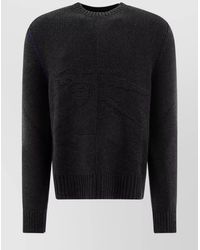 Burberry - Crew Neck Cashmere Sweater With Textured Knit - Lyst