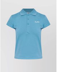 The Attico - Cotton Short-Sleeve Polo Top - Lyst