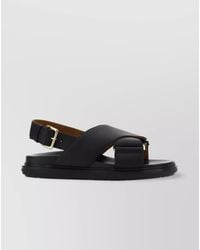 Marni - Leather Crisscross Fussbett Sandals - Lyst