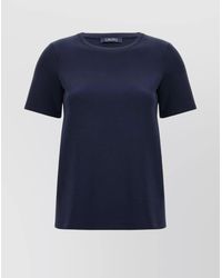 Max Mara - Side Embroidered Detail Round Neck T-Shirt - Lyst
