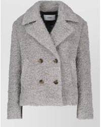 Lardini - Double Breasted Coat Notched Collar Pockets - Lyst