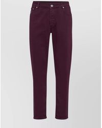 Brunello Cucinelli - Cotton Trousers With Front And Back Pockets - Lyst