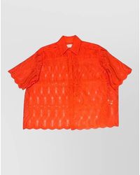 Raquel Diniz - Lace Shirt Short Sleeves Scalloped Hem Collar - Lyst