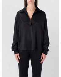 Tom Ford - Silk Satin Long Sleeve Polo Shirt - Lyst